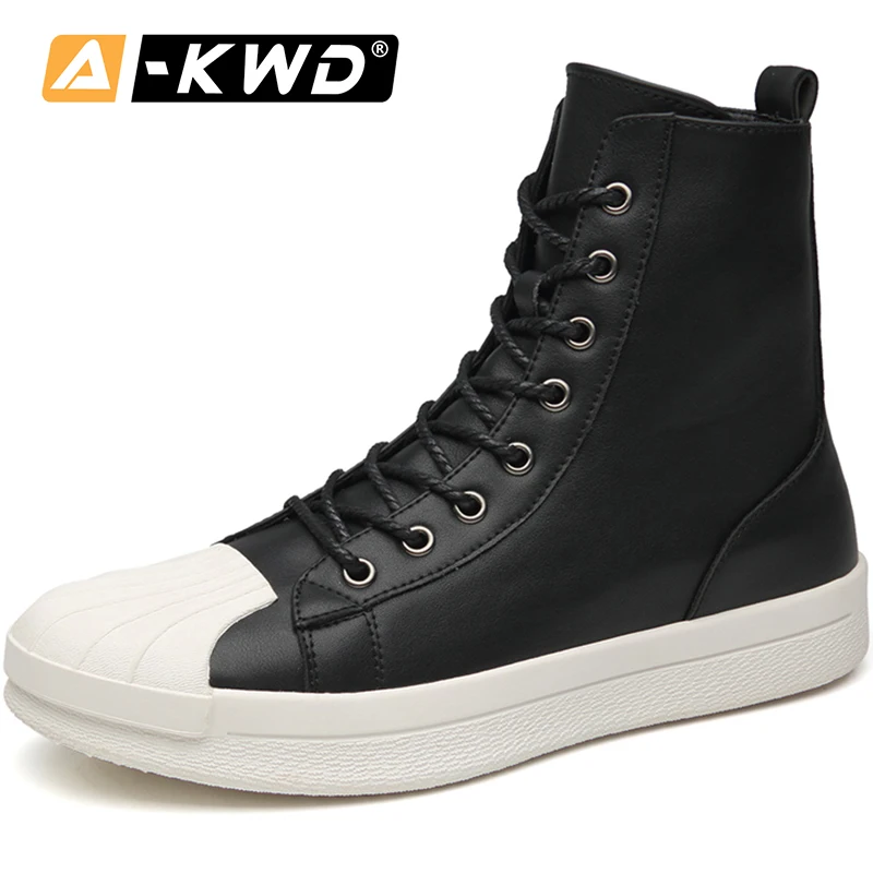 Кроссовки мужские высокие модные зимние ботинки черные белые коричневые 43 |