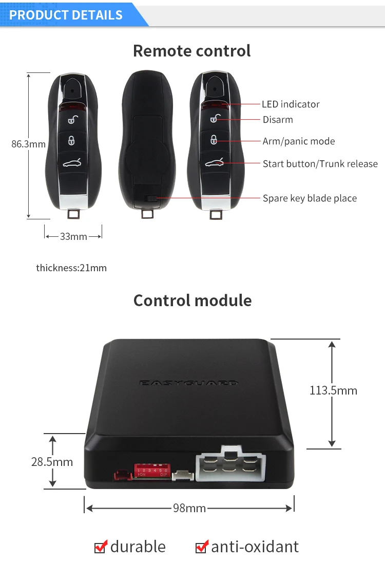 EASYGUARD PKE Универсальная автомобильная сигнализация с дистанционным запуском без ключа 12 в автомобильный двигатель пусковой кнопочный переключатель ввода паролей