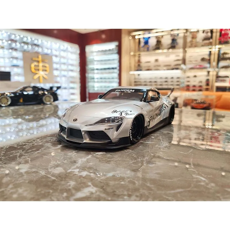 

118 Toyota GR Supra Pandem V1.0 Silver LHD/ RHD Diecast Model Car Limited edition of rocket rabbit decorative arts and crafts