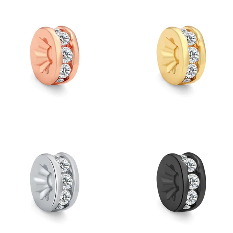 

Round Spacer Cubic Zirconia Crystal Charms Beads Bracelet DIY Findings Copper Metal Accessories Charm Beads & Jewelry Making