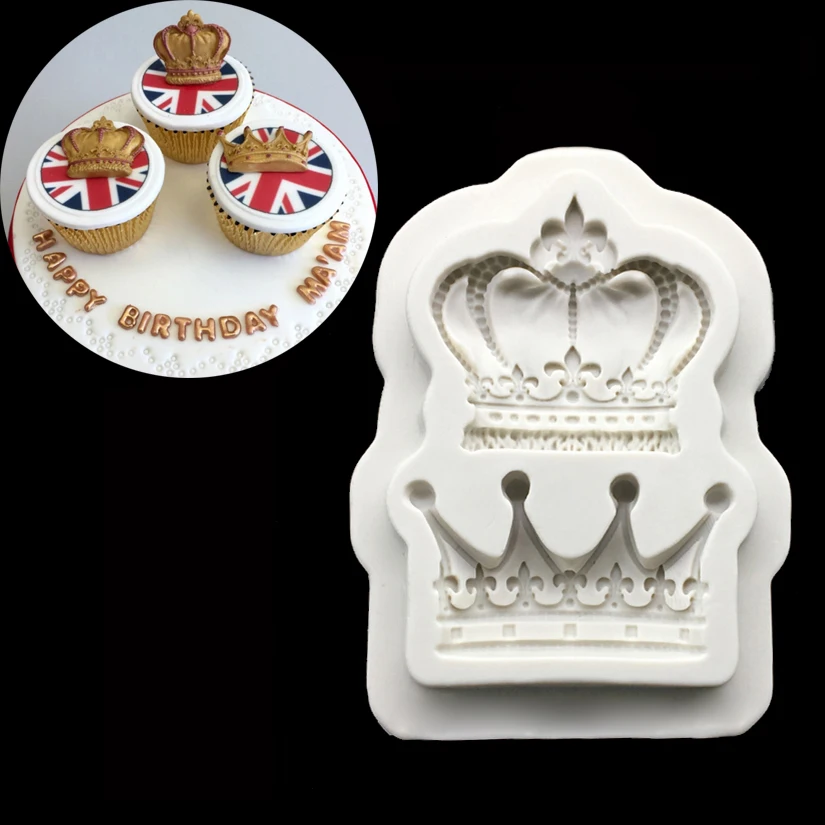 Две формы короны 100% платиновый силикон сахарная форма инструменты для украшения