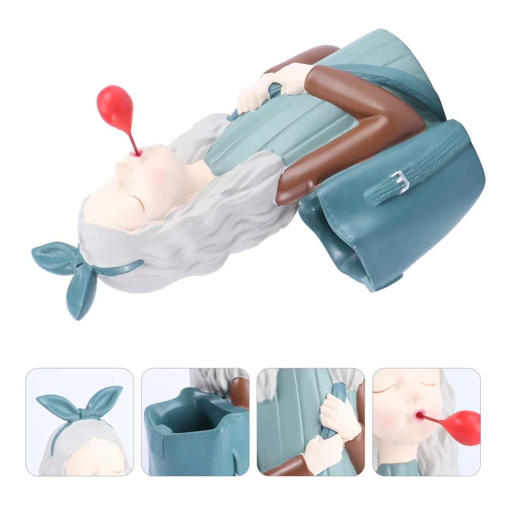 

1Pc Lovely Pen Holder Decorative Pen Storage Bucket Desktop Storage Container