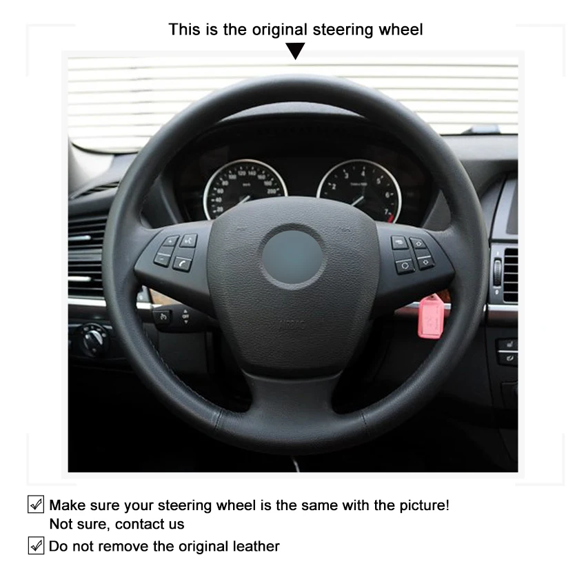 DIY Car Accessories Black Artificial Leather Comfortable Steering Wheel Cover for BMW E70 X5 2008 2009 2010 2011 2012 2013 | Автомобили и