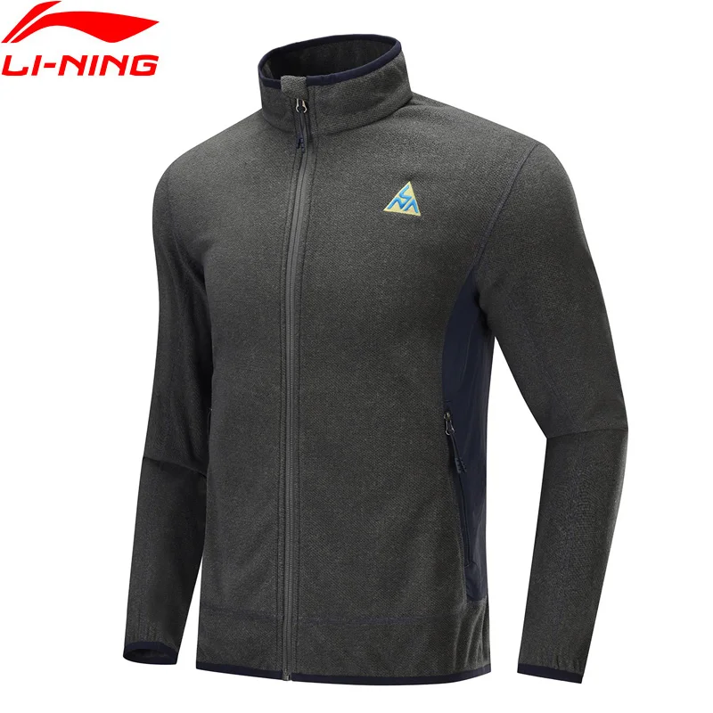 Li-Ning, Мужская Флисовая Куртка для улицы, Осень-зима, теплая, Стандартная посадка, полиэстер, нейлоновая подкладка, спортивная куртка, AENP001 MWJ2627