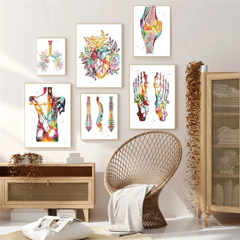 

Human Anatomy Muscles System Wall Art Canvas Painting Posters And Prints Body Map Wall Pictures Medical Education Home Decor
