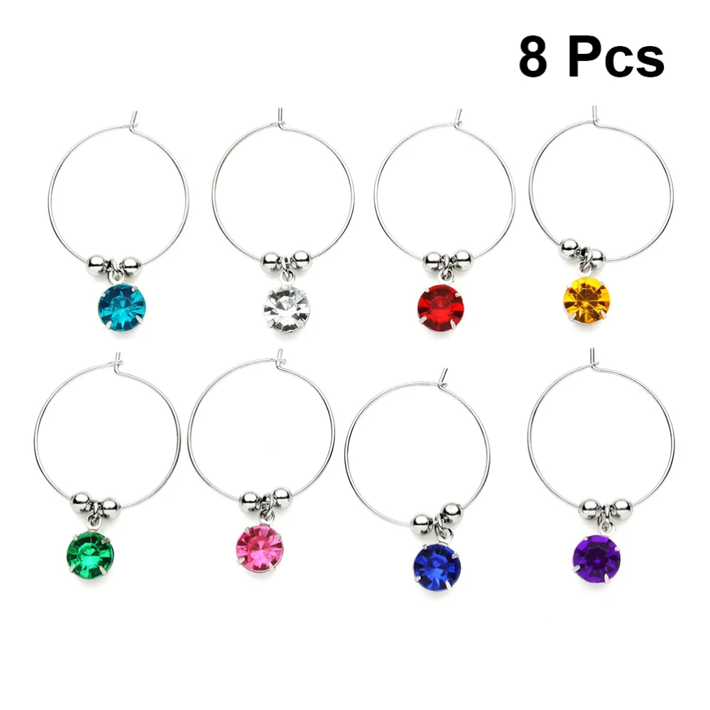 

Charms Markers Tags Charm Rings Marker Drink Glasses Ring Tag Identifier Cup Makers Diamond Drinking Stem Funny Champagne