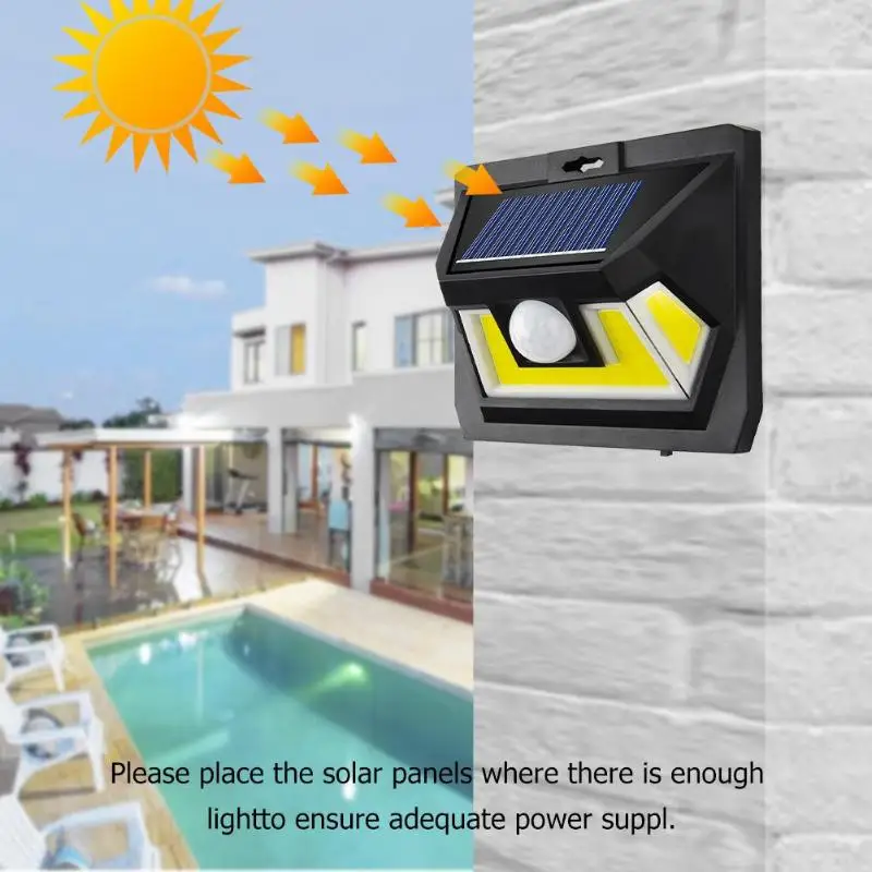 Прочный крыльцо огни тонкий дизайн 54LED COB солнечной энергии движения чувство