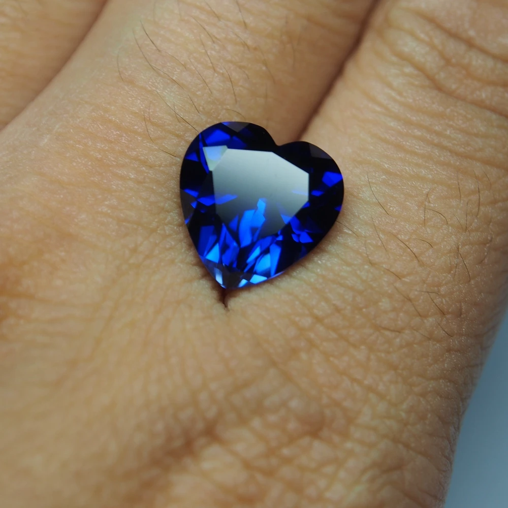 

Heart Cut Royal Blue Sapphire 34# Corundum 9mm 10mm 12mm Various Size Loose Stone For Jewelry DIY