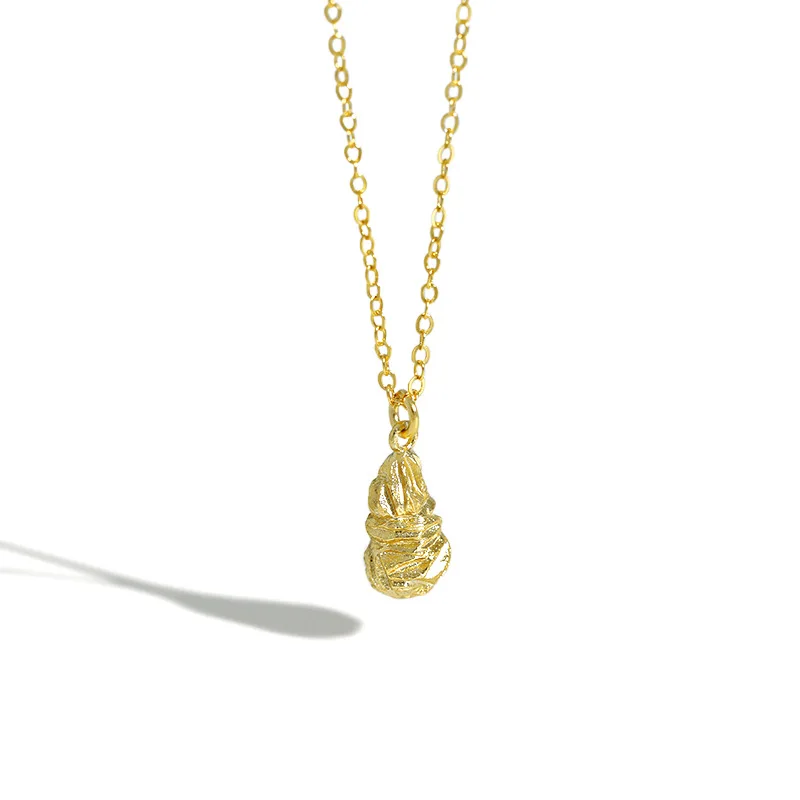 

SHANICE S925 Sterling Silver Temperament Simple Thread Pattern Water Drop Pendant Necklace Chain For Women choker collares