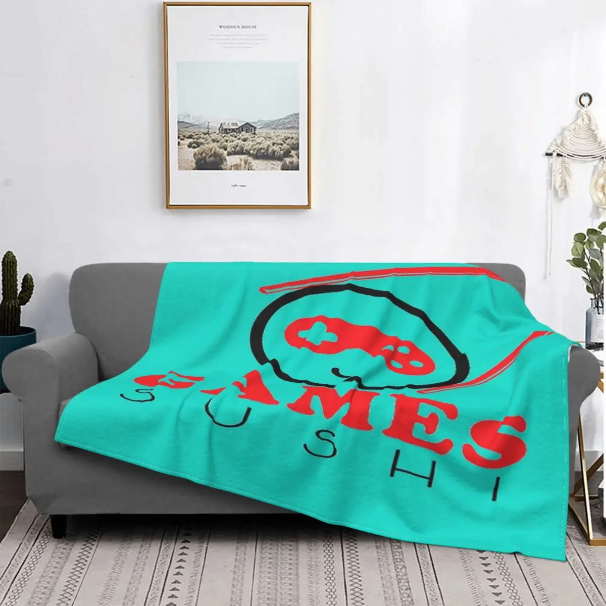 

Rolbox Games-Manta de суши, colcha de cama a cuadros, Edredon de Anime de felpa con capucha, fundas de cama de Winter