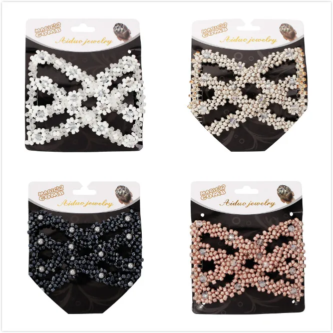 

Гребень женский с жемчужинами, модный волшебный головной убор для прически, эластичный аксессуар для прически «конский хвост»