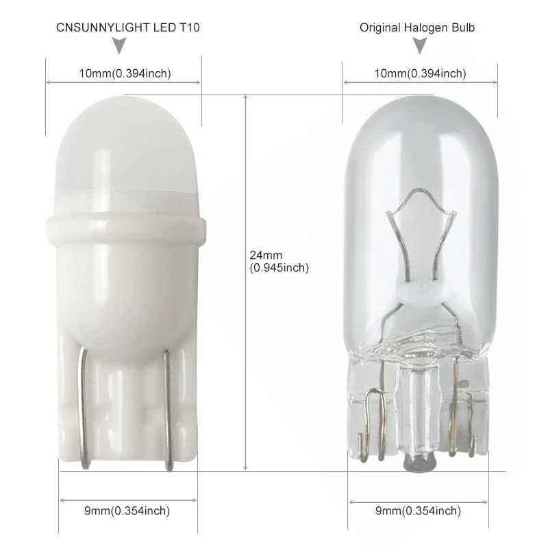 CNSUNNYLIGHT 2 шт. T10 W5W светодиодный фонарь для салона автомобиля 3030 сигнал поворота 12 В
