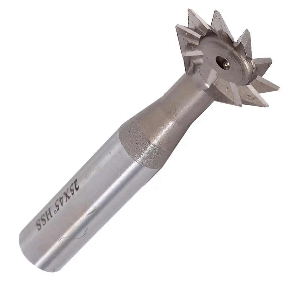 

25mm 45 Degree HSS Straight Shank HSS Dovetail Milling Cutter End Mill Smooth Cutting Groove Milling High Speed Steel Tool Bit
