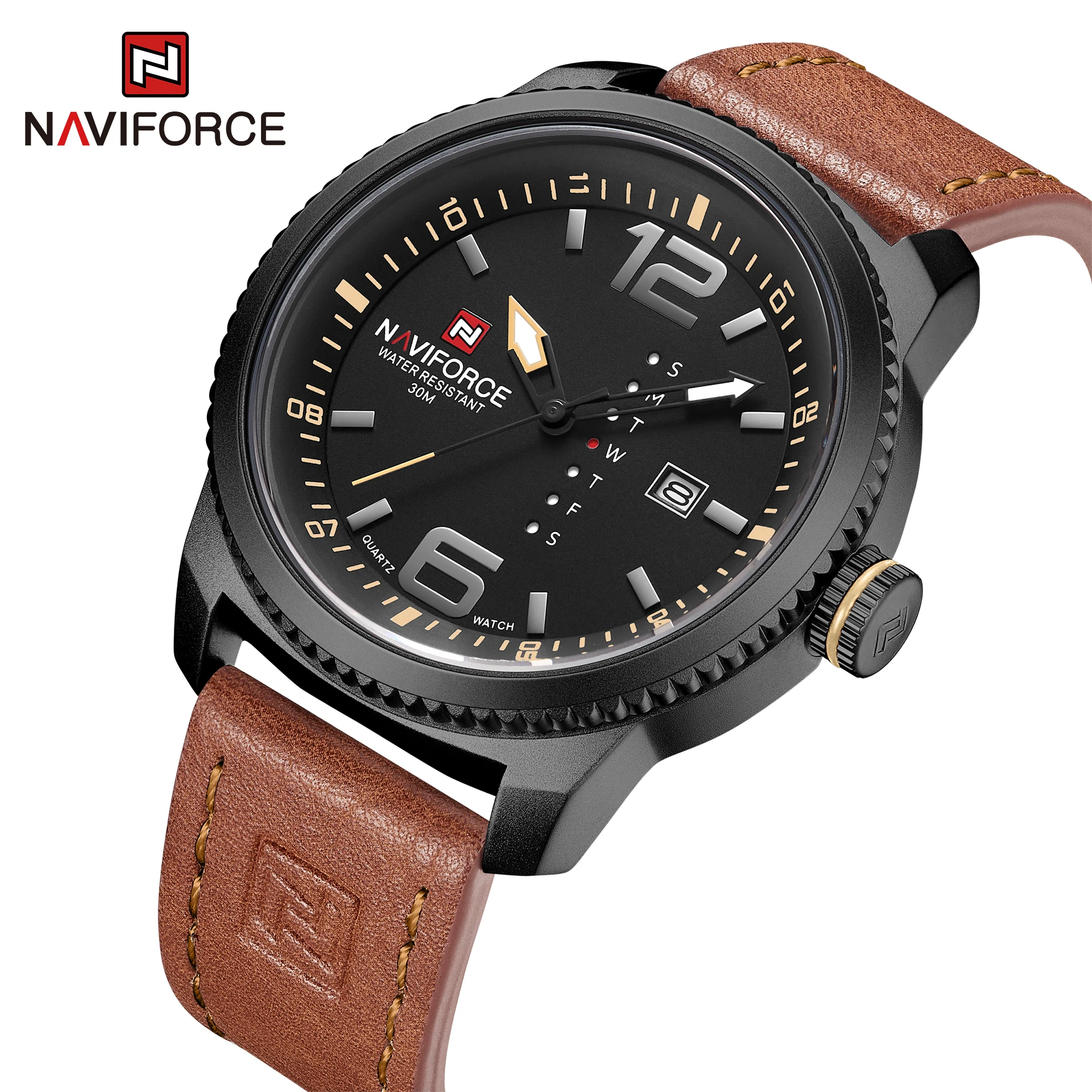 Часы наручные NAVIFORCE Мужские кварцевые брендовые Роскошные спортивные в стиле
