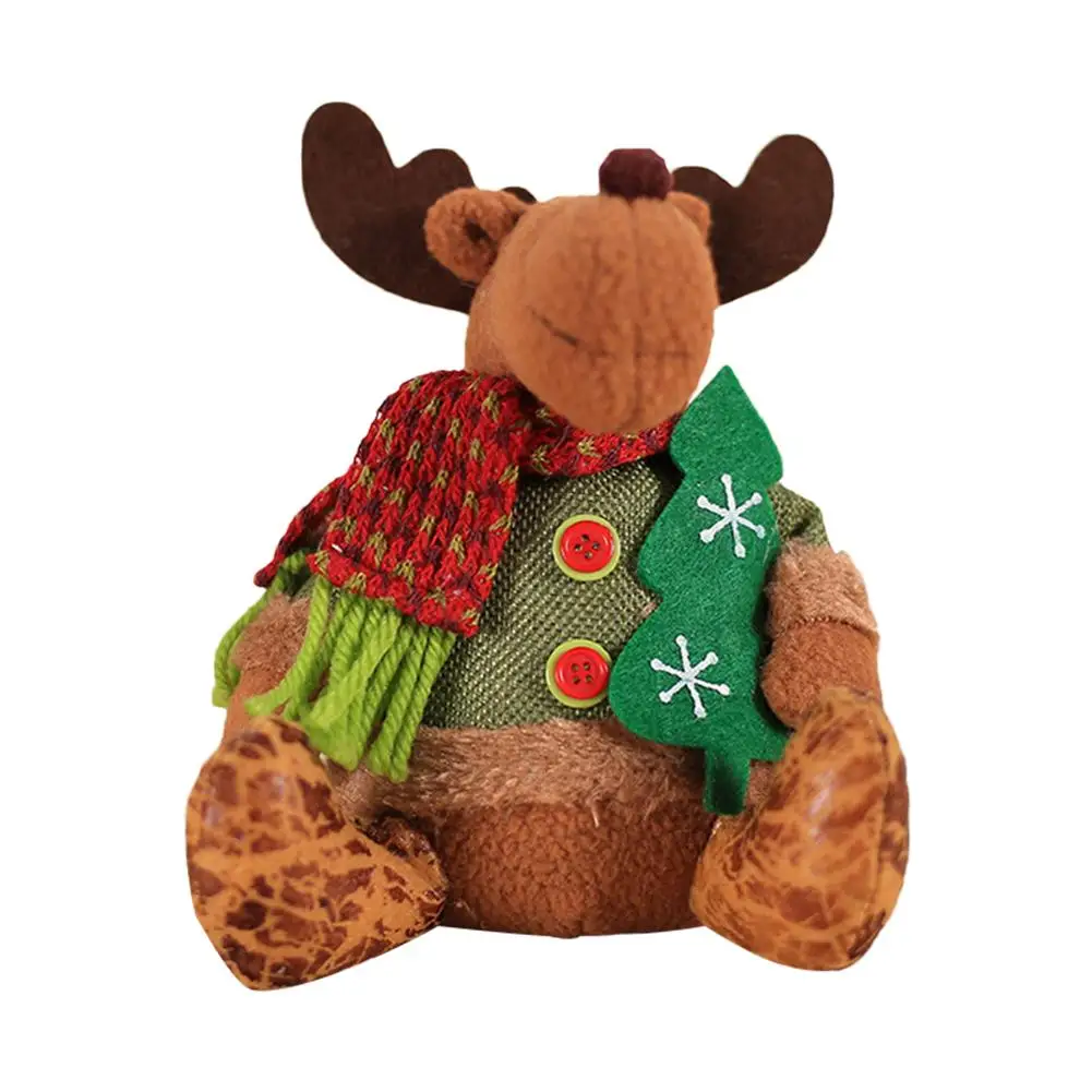 Рождественские плюшевые куклы для декорации окон, столов и витрин в магазинах - инновационные Санта-Клаусы и лоси в сидячем положении.