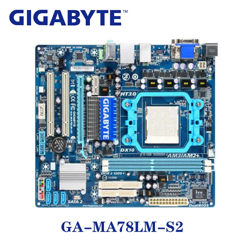 Разъем AM3 для AMD 760G Gigabyte GA MA78LM S2 материнская плата DDR2 8 ГБ десктопная системная ATX