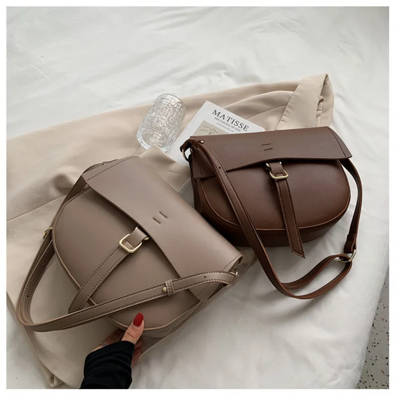 

Новинка 2021, маленькая круглая сумка из ПУ кожи для женщин, простая и модная повседневная сумка через плечо и сумка через плечо