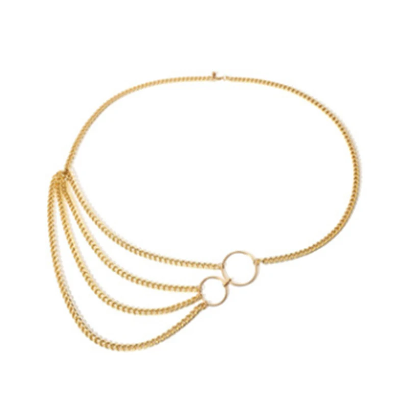 

Многослойный ремень на талию, цепочка на живот для платья, цепочка для тела, модное Ювелирное Украшение в стиле хип-хоп, металлический аксес...