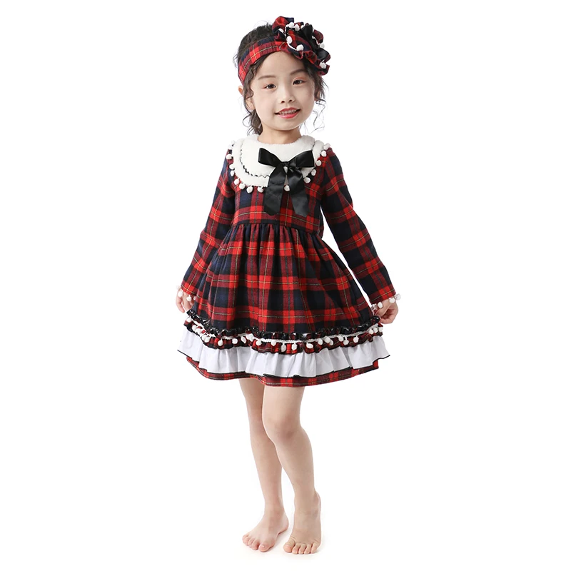 

Платье Kaiya Angel Back to School для маленьких девочек, красное, черное, в клетку, в европейском и американском стиле, детский наряд, модная одежда для д...