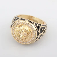 europe america luxury neutral jewelry punk domineering lion golden rings for men women anniversary gifts fashion accessories