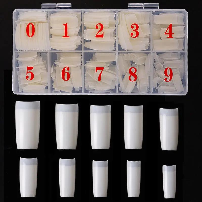 500pcs acrylic nail tips fake nails capsule ongle nail supplies for professionals unghie finte manicure Tool soft gel full cover