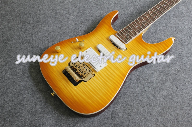 Custom Shop левша на заказ гитара электрическая тигр зерна отделка золото