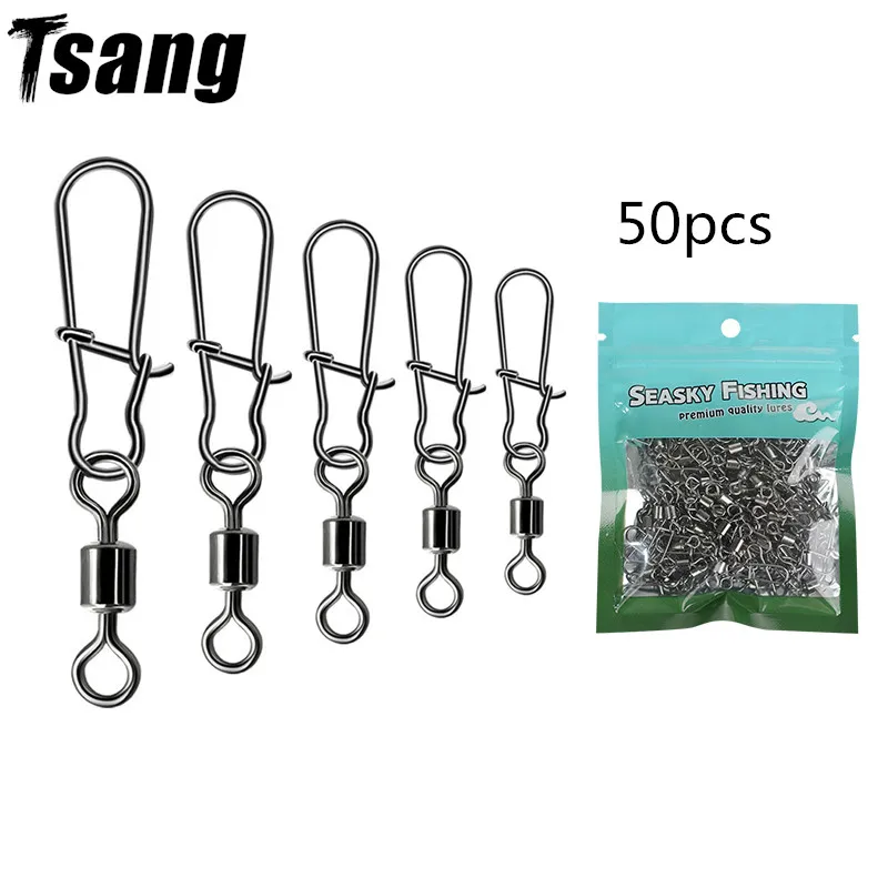 

50pcs Carp Fishing Hooks Strong Pull Lure Pin Connector Fishhook Set Lure Swivels Tackle Fishing Connector Fishing Accessories