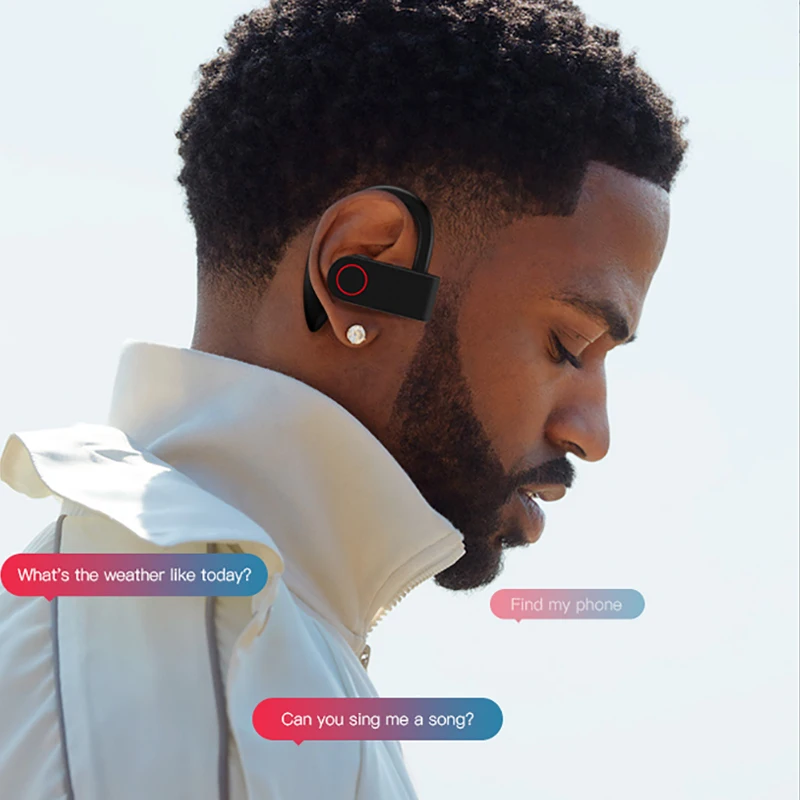 

LIGE TWS Bluetooth 5.0 Earphones Wireless Headphones Ear Hook Waterproof Noise Cancelling Stereo Sport Earphone Earbuds With MIC