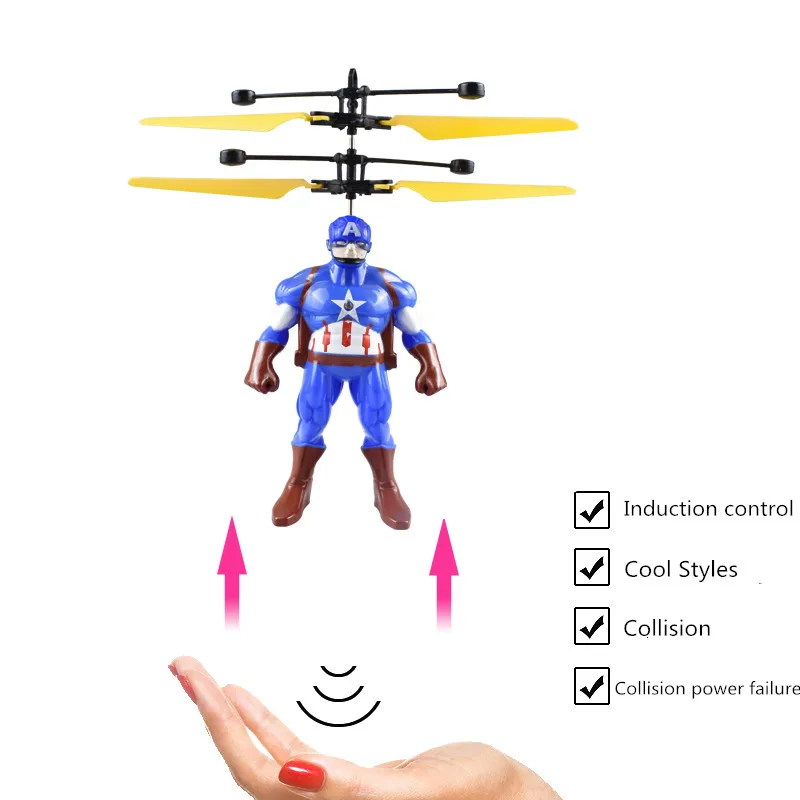 Летающий Дрон Мини RC летающие игрушки светодиодный освещение детские ручной