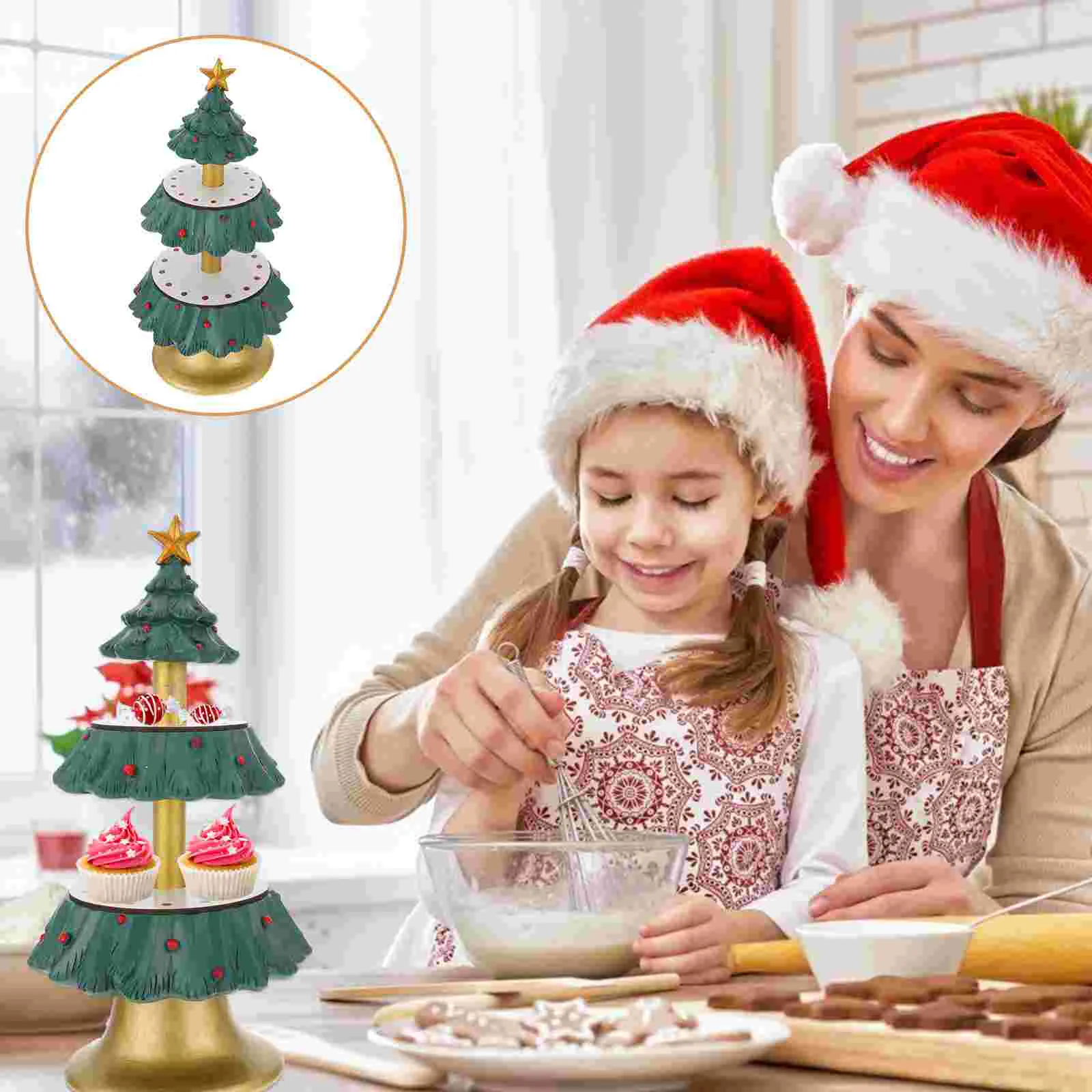 

1 Набор Подставка для торта в форме рождественской елки подставка для кексов двухслойная стойка для торта