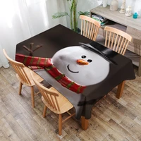 christmas snowman tablecloth printing polyester waterproof rectangular kitchen dinner cloth picnic mat cover home decoration