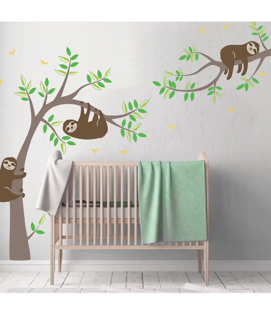 Индивидуальные 3 Koalas на дереве Виниловые настенные украшения для детской декора Съемная Настенная картина DIY наклейки для детей детские комнаты украшение для комнаты
