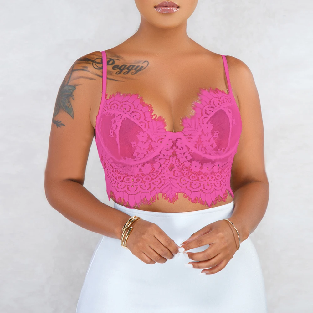 Кружевная кофта Майки 2020 летняя модная уличная одежда Женский базовый кроп топ