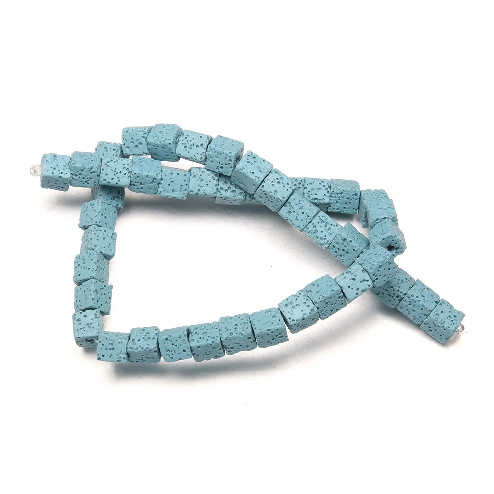 

Natural Stone Loose Beads Volcanic Rock Square Shape Beads Colorful For Jewelry Making Necklace Accessories Gifts For Women