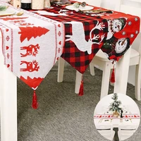 party decor elk snowman christmas table decor xmas tablecloth table linen cloth