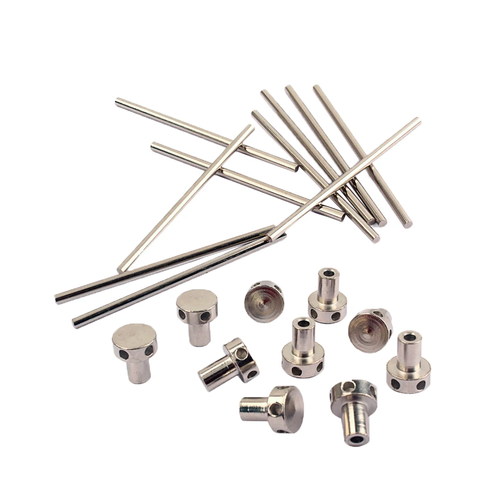 

10 Sets Chrome Guitar Spoke Wheel Rod Nut+Steel Bar for Guitar Bass