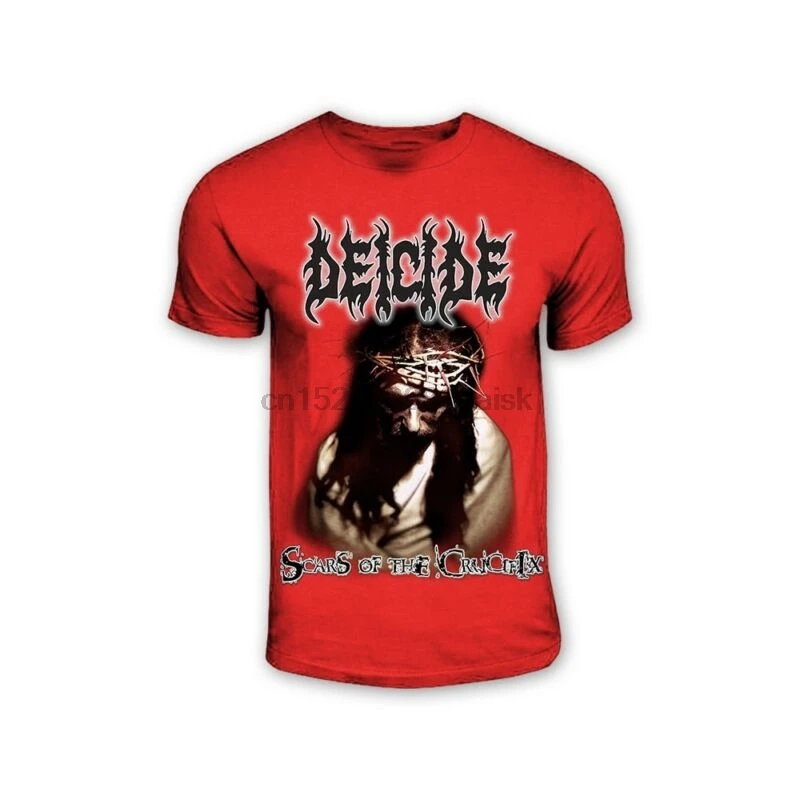 Deicide &quotшрамы распятия&quot Красная футболка-Новые Промахи | Мужская одежда
