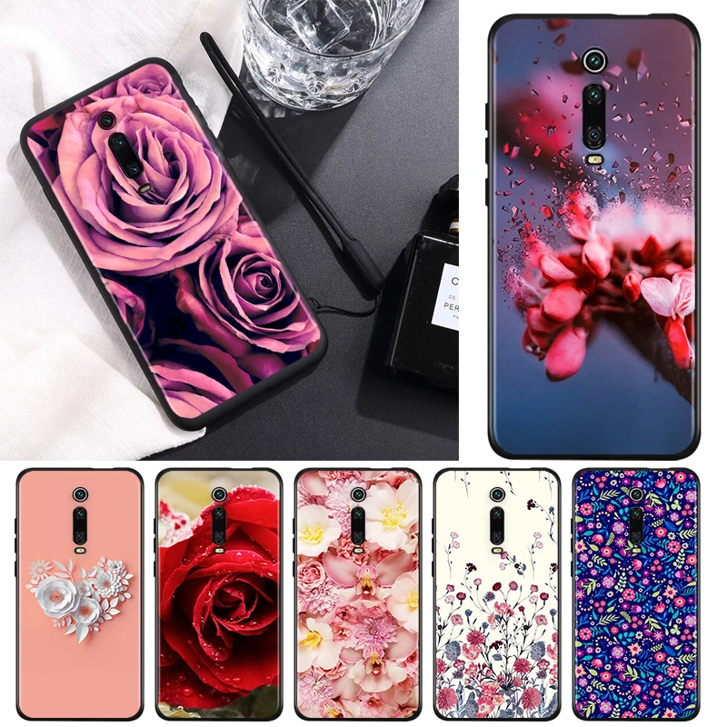 

Beautiful and lovely flower rose For Xiaomi Redmi 9T 9I 9AT 9A 9C 9 8A 8 7A 7 6A 6 5A 5 4X PRO Prime Plus Black Soft Phone Case