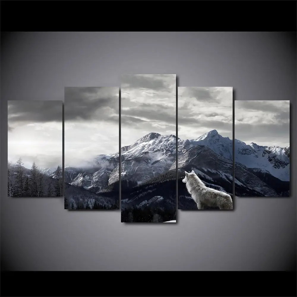 

Drop shipping 5 Panel Wall Art Pictures Canvas Painting abstract canvas poster painting decoration for living room LW341