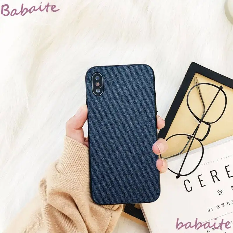 

Babaite Cloth Texture Phone Case shell cute For iPhone 8 7 6 6S Plus X XS MAX 5 5S SE XR 11 11pro promax 12 12Pro Promax