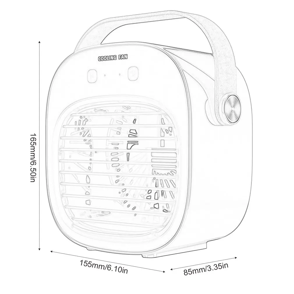 

Portable Air Conditioner Evaporative Cooler Air Humidifier 3 Wind Speed Desktop Fan With Handle Desktop Cooling Fan