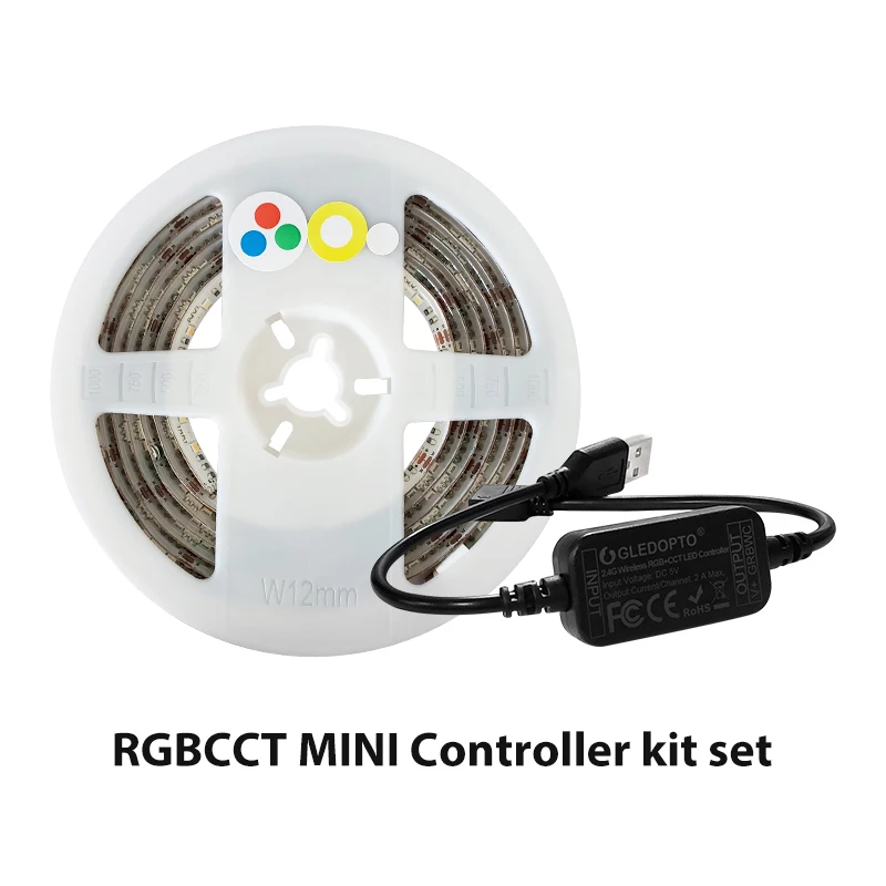 

GLEDOPTO ZigBee LED Rgbcct Mini Controller Smart TV Strip Light 5V USB Controller By Alexa Echo Plus Voice Control