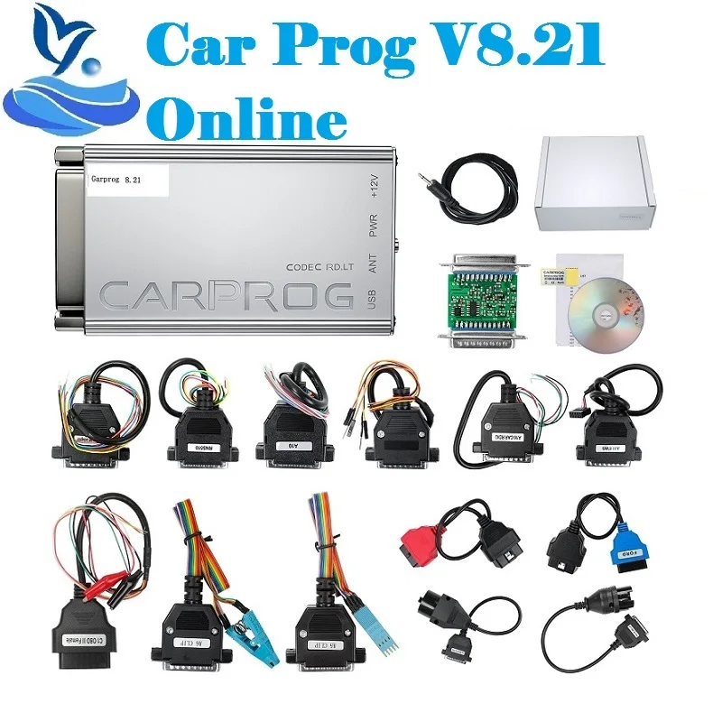 Онлайн Carprog V8.21 + генератор ключей полный адаптер для автомобиля Prog V10.93/8 21 подушки