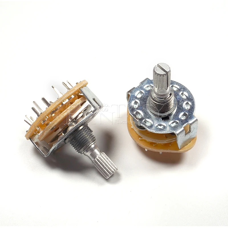 2PCS RS25 Band switch 1P11T Mount Rotary Switch Selector 2 Pole 5 Position Knob Switches | Электронные компоненты и