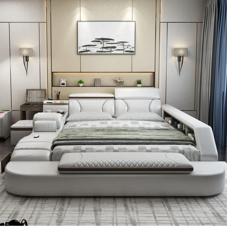 Татами Свадебная двойная умная кровать С Туалетным Столиком мебель для спальни