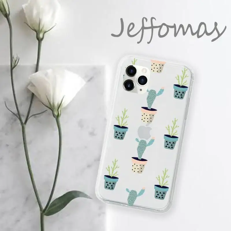 

Cactus cute fashion Phone Case Transparent for iPhone 11 12 mini pro XS MAX 8 7 6 6S Plus X 5S SE 2020 XR