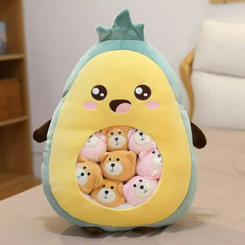 

A Bag Of Mini Balls Doll Plush Pudding Toys Girl Gift Carrotn Banana Avocado Nap Lovely Fruit Snack Plush Bag Pillow