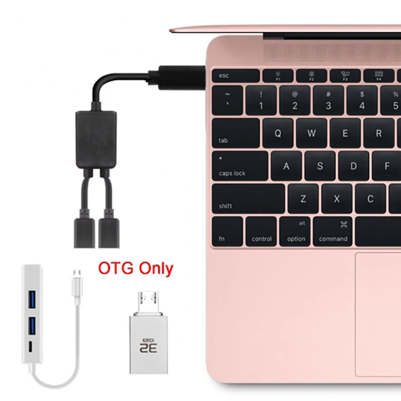 Micro-USB Женский концентратор с двумя портами к Мужской кабель для Lap Top PC & Mouse Flash Disk