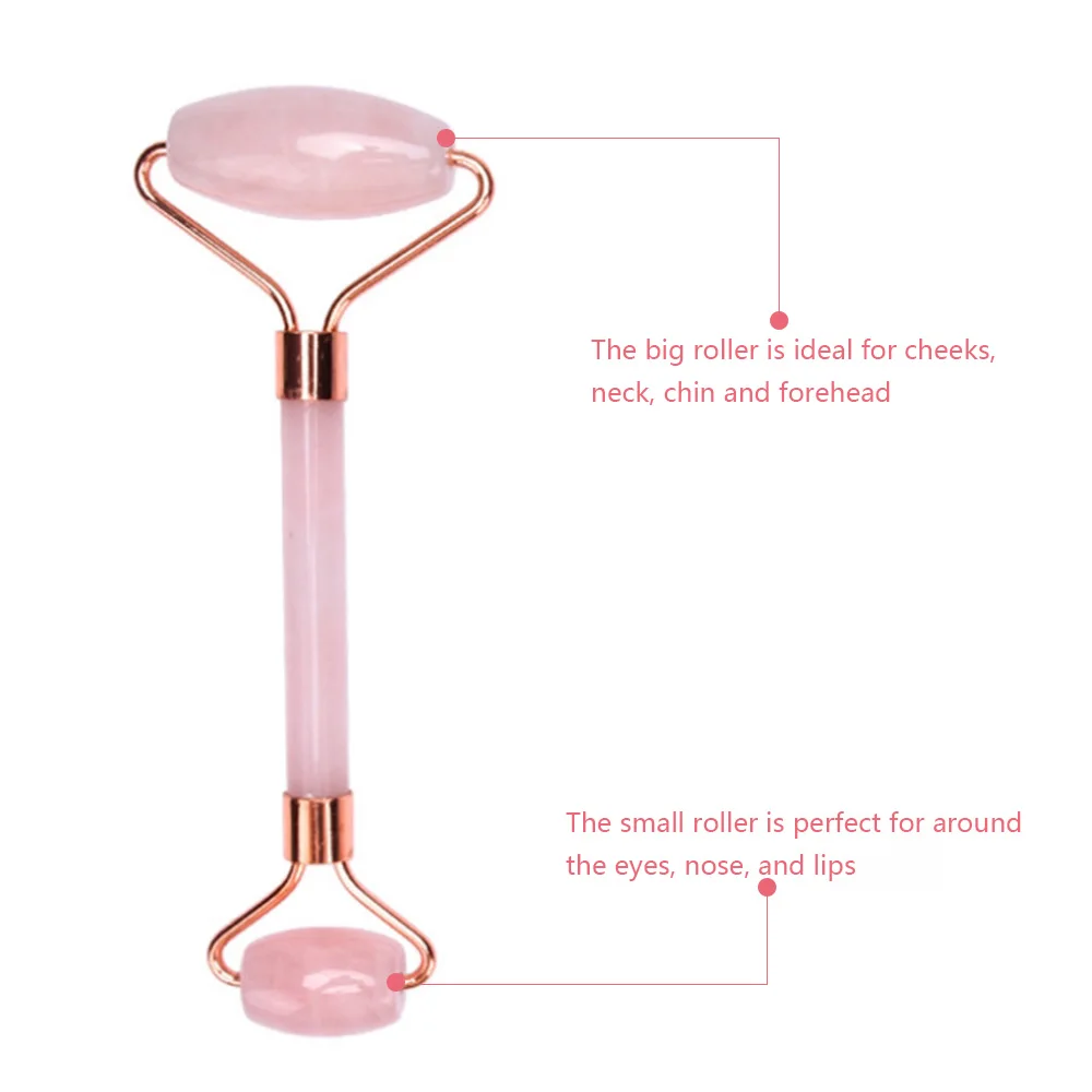 Массажный ролик для лица с двойными головками камень подтяжка кварцевый