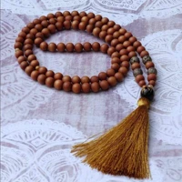fashion natural sandalwood 108 mala pendant yoga necklace gift inspiration pray dark matter fancy bohemia souvenir beaded
